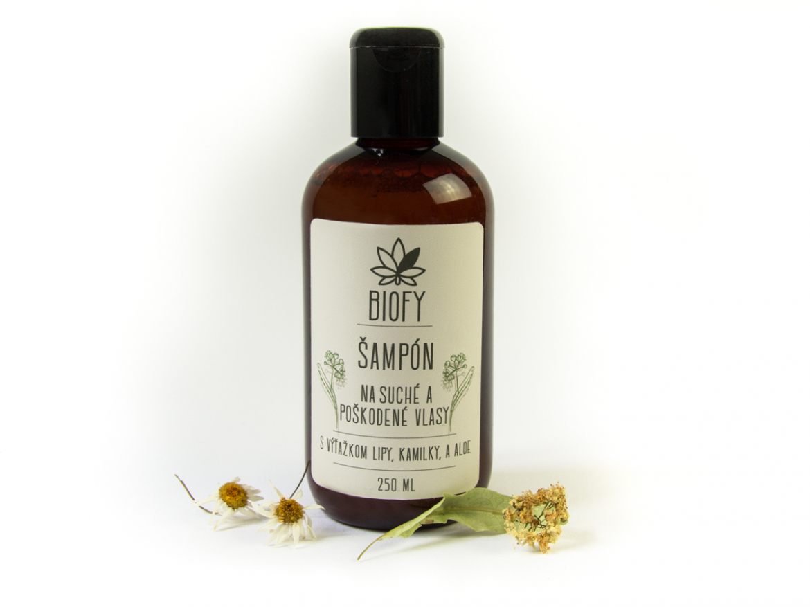 Šampon na suché a poškozené vlasy - s výtažkem z lípy, heřmánku a aloe 250 ml